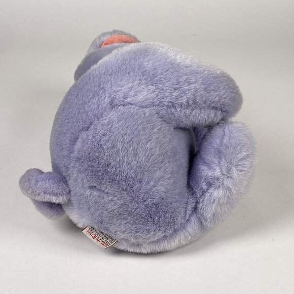 1990 Gund Kiss Kiss Purple Pig Plush Stuffed Animal Holding Flowers 9" - Picture 5 of 9